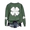 Women Casual Crew Neck Long Sleeve Sweatshirt Printed Irish Day Green Top (White, M) #1