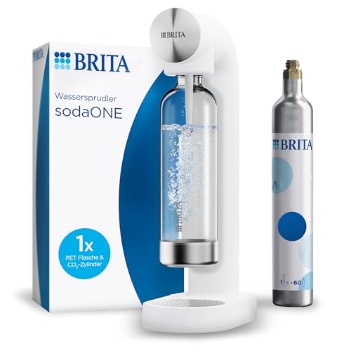 Thumbnail - BRITA Wassersprudler sodaONE weiß inkl. CO2-Zylinder und BPA-freier PET-Flasche | Macht aus Leitungswasser prickelndes S...