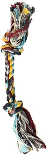 Two Knot Rope Bone Dog Toy In Multicolors, Size: Small #TOP21
