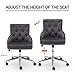 DMF Home Office Chair with High Back, Modern Design Tufted Velvet Desk Task Chair with Arms in Study Bedroom (1201-Grey)
