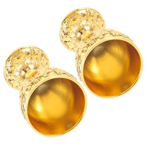 Mipcase 2 piezas Vaso de Licor Reutilizable Dorado Copa para Whisky y Cócteles Resistente y Estable para Fiestas y Celebraciones