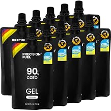 Precision Fuel PF90 Energy Gels - Mild Flavour Running Gels for Endurance Athletes, 90g Carbohydrate, Easy-to-Digest, Perfect for Running & Long-Duration Sports, 153g Pack of 10
