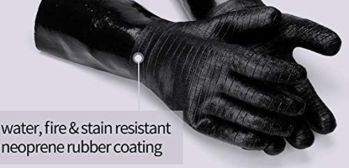 G & F Products 8119-13Inch Cooking Gloves Food Safe No Bpa Insulated Waterproof, Oil Proof Heat Resistant Bbq, Smoker, Grill, And Outdoor Neoprene Material, 13 Inch Long, Black #TOP2