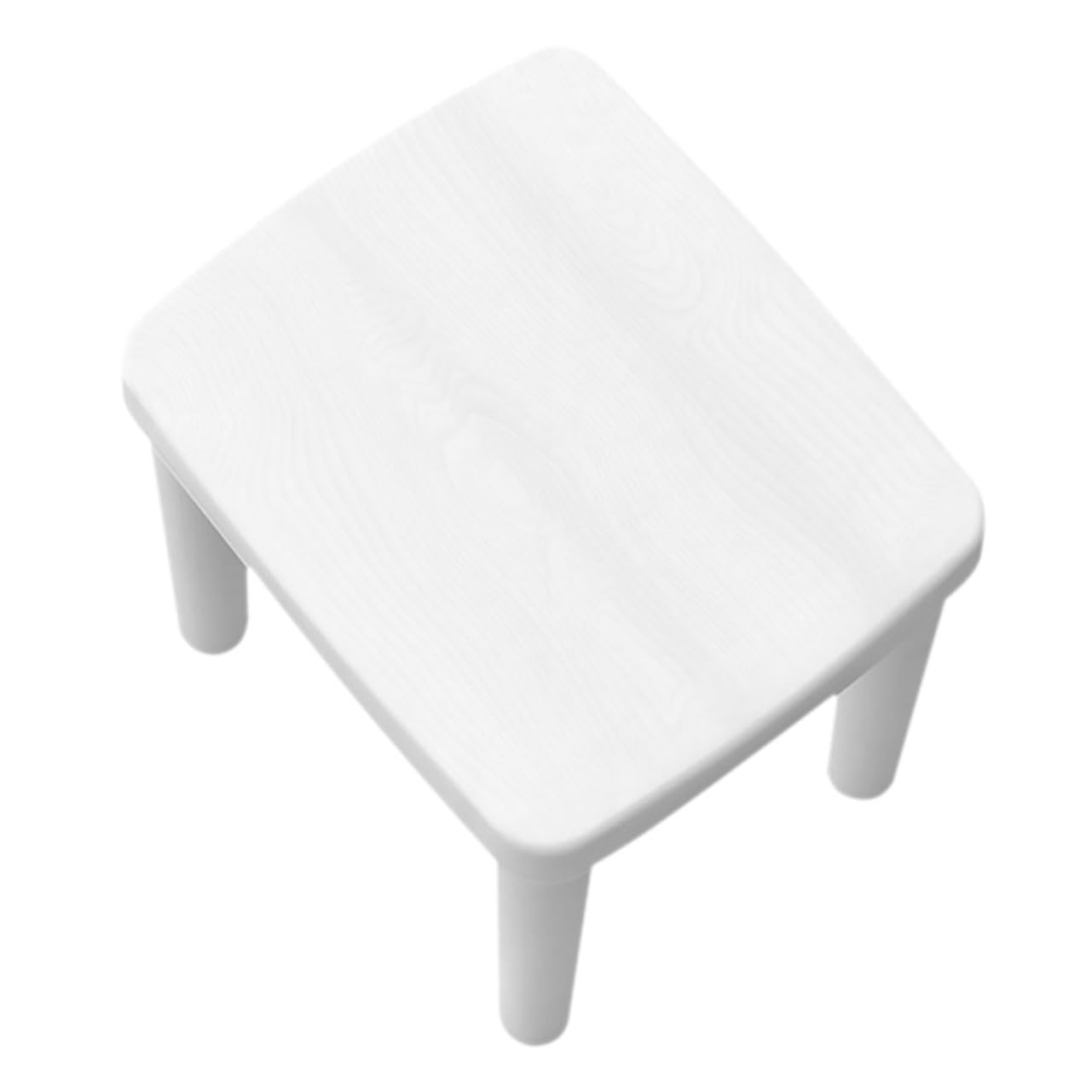 Sgabellino da Bagno Antiscivolo per Bambini in Plastica Bianco Design Leggero e Vuoto, Scala Decorativa Chic per Bagno