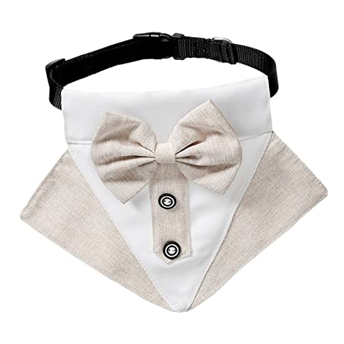 Pañuelo y Collar con Pajarita Elegante para Perros Khaki XL
