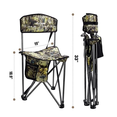 FLISSA Silla de Caza Plegable con Respaldo, Trípode Camo miniatura 3