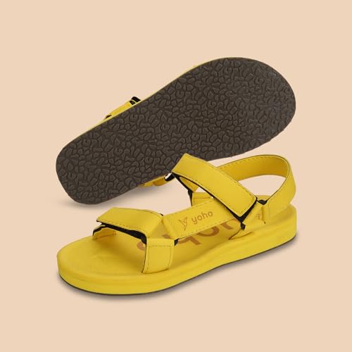 Image of YOHO EVA Sandals for Women | EVA sole | Comfortable cushioned sole with TPR base | Lightweight | Soft skin friendly straps | Adjustable straps | Velcro closure | Vibrant colour options