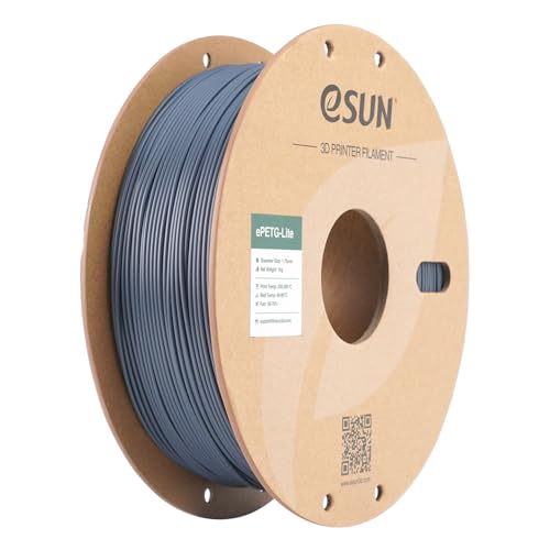 eSUN PETG Filament 1.75mm hohe Zähigkeit PETG Filament 1KG Spule (2.2 LBS) 3D-Druck Filament für 3D-Drucker Grau