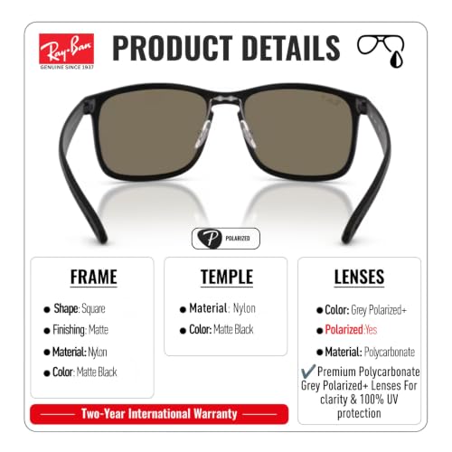 Image of Ray-Ban RB4264 CHROMANCE POLARIZED Square Shape Sunglasses for Men with Official Eyewear Kit