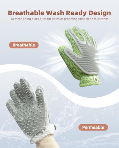 ETIALURE 2 in 1 Pet Hair Removal Glove for Cat and Dog, Efficient Cat Grooming Glove, Bathing and Massage Tool for Medium to Long Haired Dogs, Cats, Horses, Rabbits 1PCS (Blue) - Image 6
