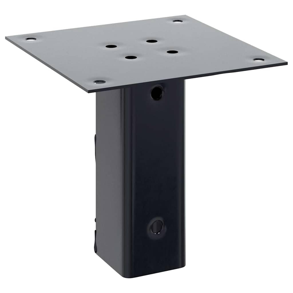 Postes cuadrados 46 x 46 mm, 12 unidades, acero con recubrimiento en polvo, soporte estable para postes de vallas, madera, metal, WPC, ideal para terraza, jardín, balcón, montaje y