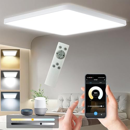 Eregou LED Deckenleuchte Dimmbar, App Smart Deckenlampe LED Panel mit Fernbedienung, 24W 2400LM Wifi Leuchte für Schlafzimmer Wohnzimmer Büro Küche
