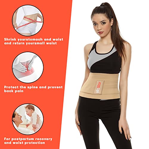 Ellostar Waist Wrap Waist Trainer Tummy Control Band Waistline Bandage Body Shaper, Sweat Shapewear, Workout Belt Daily Use (Beige) #TOP7