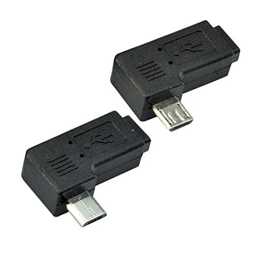 UCEC USB 2.0 Adapter Plug - Left and Right Angle Micro to Micro - Male to Female - Pack of 2