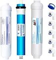 Replacement Filters Set for Geekpure 3 Stage Portable Aquarium Reverse Osmosis Water Filter -100GPD