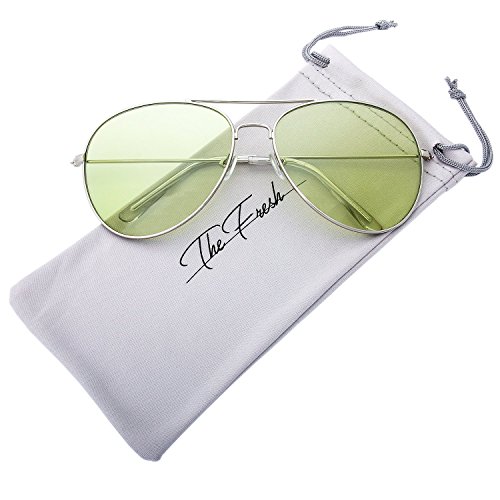 Image of The Fresh Classic Aviator Frame Light Color Lens XL Oversized Sunglasses Gift Box
