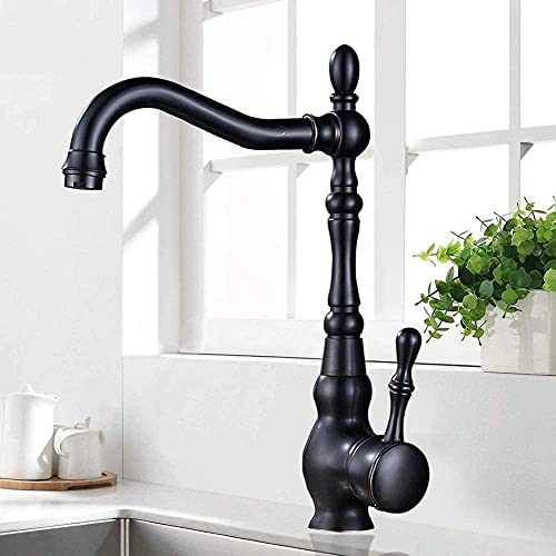 Robinet monocommande antique pour cuisine et salle de bain - Cartouche en céramique - Bec pivotant à 360° - Orb Cover