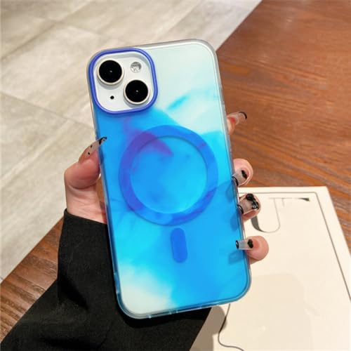 Coque antichoc iPhone 14 Plus magnétique finie les rayures bleu