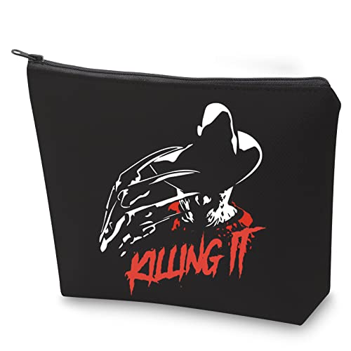 Bolsa de maquillaje con cremallera, regalo para amantes de la película de terror, regalo de fiesta de Halloween, Street Killing, no