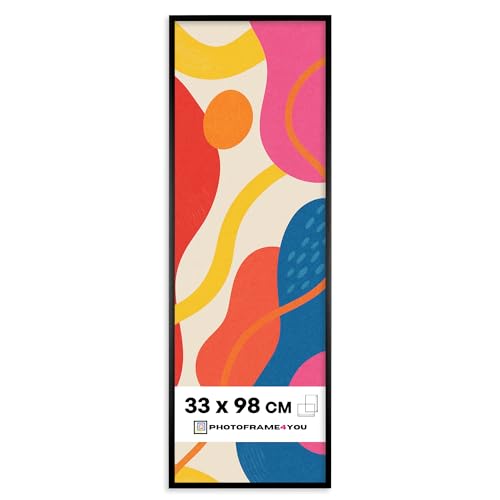 Photoframe4you - Cadre photo 33x98 cm cm - Noir Mat - Verre acrylique incassable - Cadre mural en plastique durable pour affiches, tirages d’art et certificats pour mur - Nancy