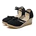 Hbeylia Closed Toe Sandals for Women, Women's Espadrilles Low Wedge Heel Sandals Ankle Strap Espadrille Comfortable Platform Wedge Sandals Dressy Casual Summer Closed Toe Shoes for Women
