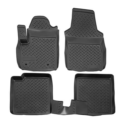 J&J Automotive | Norm 3D Tappeti Tappetini Auto In Tpe Gomma Su Misura Per Panda 2003-2012, Kit Di 4 Pezzi, Inodore Con Bordo Alto Cca 4-5 Cm, Colore