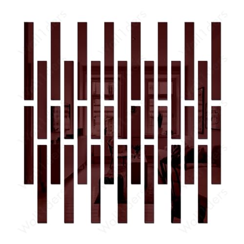 Wall1ders 30 Strip Designed Brown Mirror Stickers for Wall, Acrylic Stickers, Wall Stickers.