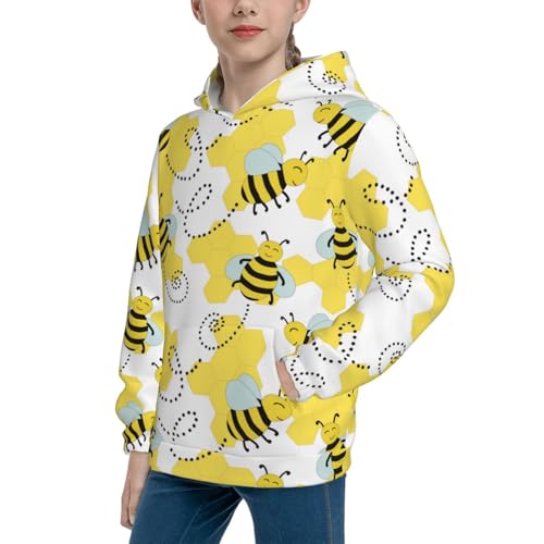 Cheerful Bumble Bees Kid Hoodies Boys Sweatshirts Girls Pullover with Pocket2