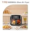 BOSWELL Glass Air Fryer, 7.5QT with Transparent Fry Bowl, Circulating Heating, Temperature Control, Air Fryer Roast, Dishwasher Safe #3