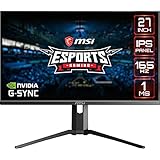 MSI MAG273R2, 27' Gaming Monitor, 1920 x 1080 (FHD), IPS, 1ms, 165Hz, G-Sync Compatible, HDR Ready, HDMI, Displayport, Tilt, Height Adjustable, Black