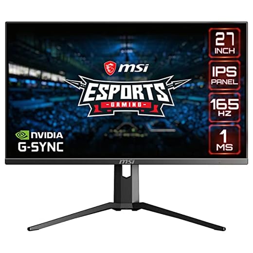 MSI Full HD Gaming RGB Non-Glare Super Narrow Bezel 1ms 1920 x 1080 165Hz Refresh Rate Adjustable Height Arm FreeSync 27” IPS Gaming Monitor (Optix MAG273R2)