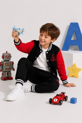 Image of Cakaner Boys Color Block Button Down Shirt and Jogger Pants Button Up Sweatsuits Sets (Size: 5-12T)