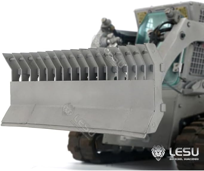 LESU Metal Dozer Shovel Rake Bucket 1/14 RC Hydraulic Skid Steer Loader RC Car Parts