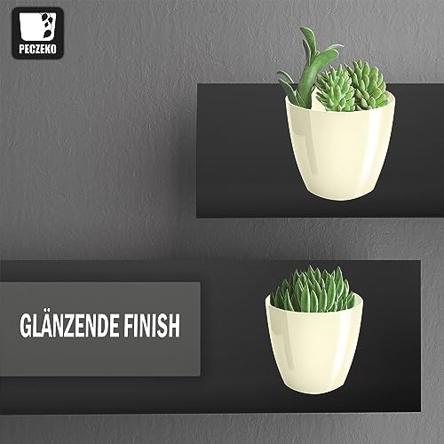 PECZEKO Flower Pot Shiny Plastic Planter Decorative Pot for Large and Small Plants Set of 2 Flower Pot, Flower Pot Herb Pot - Image 3