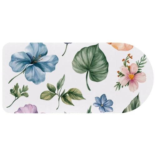 Tapis de souris de jeu stable contre les glissements à motif fleurs et feuilles