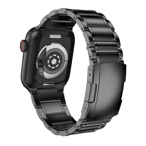 HQEUZ Titanium Bracelet Compatible with Apple Watch Strap 49 mm 46 mm 45 mm 44 mm 42 mm Replacement Strap Adjustable Metal Bracelet Compatible with iWatch Ultra Series 10 9 8 7 6 5 4 3 SE - Image 2