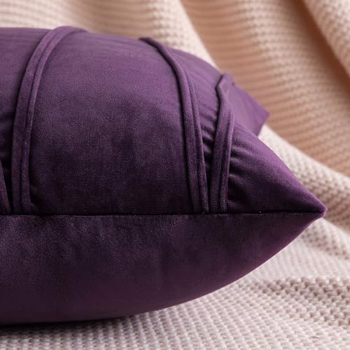 Image of Khooti Velvet Striped Cushion Cover Pack of 1-40 inch x 40 inch / 102 x 102 cm | Wine | Soft Pillow Covers Cushion Case for Sofa Bedroom Livingroom Chair Car, Cushion Cover with Zig Zag Pattern