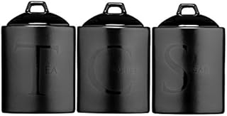 Premier Housewares Kitchen cannisters with black text: Tea, Coffee, Sugar