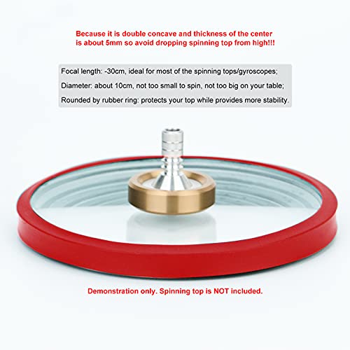 Djuiinostar 4" Spinning Top Base (Rounded By Silicone), 30Cm Focal Length (Double Concave), 100Mm Large Gyroscope Station (Help To Prolong Your Average Spinning Time) Dstb-1005R #TOP2