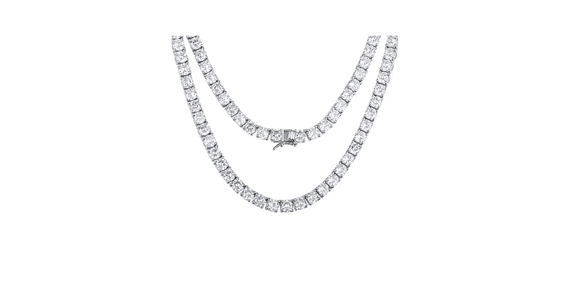 Tennis Necklace 18K White Gold Plated | 5.0mm Round Cubic