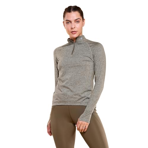 Image of Enamor Full Sleeve High Neck Medium Length Pull on Dry Fit T-Shirt for Women - Slim Fit - A310