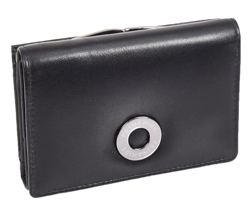 Porte-cartes en cuir et cadre en métal noir pour femme de style épuré