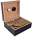 Prestige Import Group Chalet Desktop Cigar Humidor with Hygrometer and Humidifier - Stores up to 50 - Color: Black