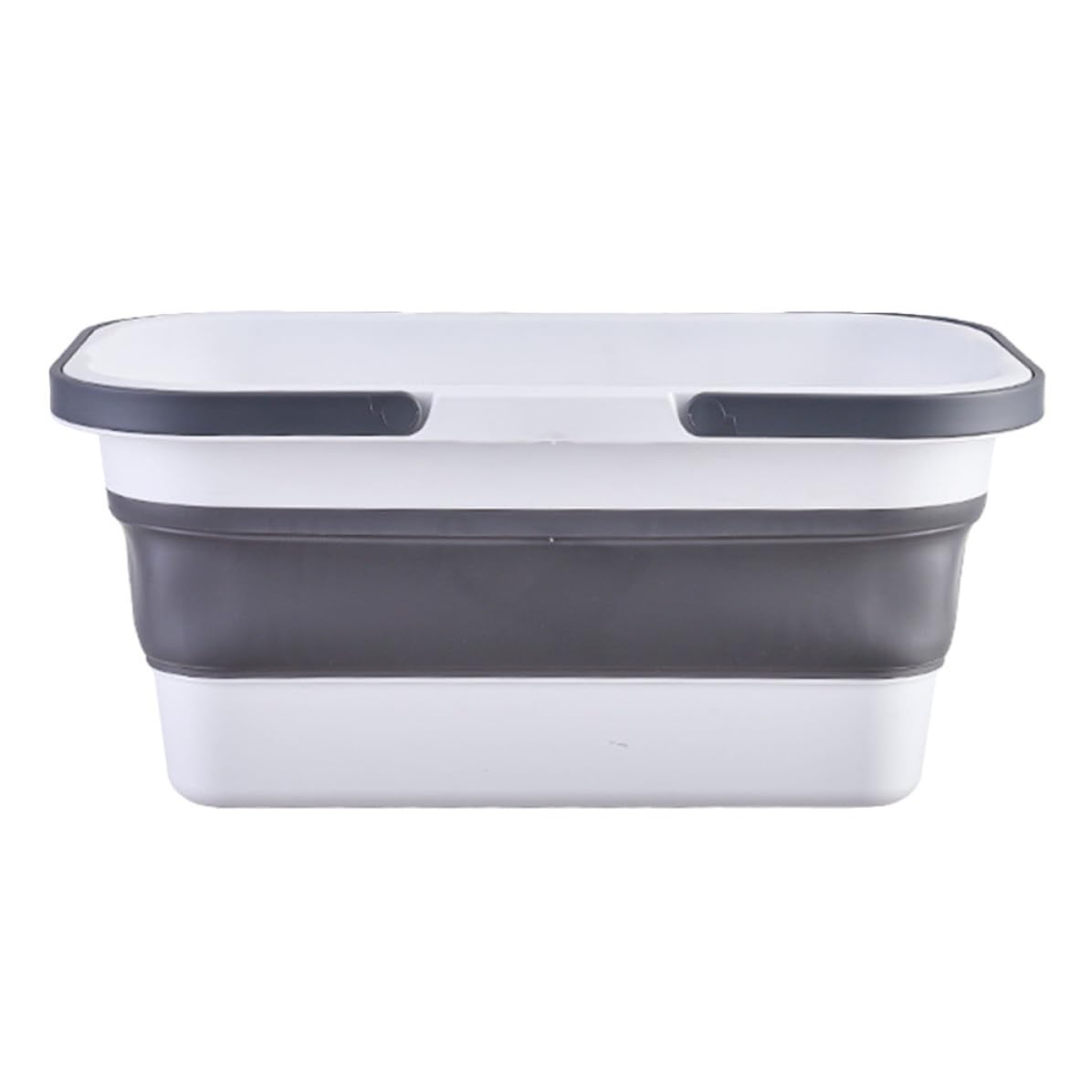 Cubo Plegable Portátil Balde Plegable de Plástico Negro para Fregona de 15l con Asa Adecuado para Camping y Uso Doméstico