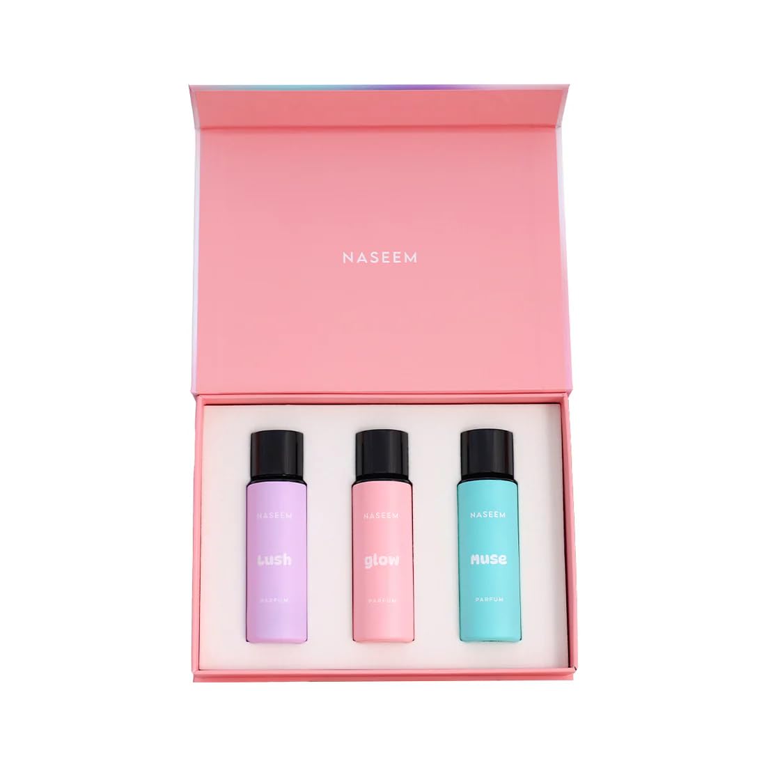 Naseem Luxe For Her Aqua Parfum Gift Set for Women | 3 x 30ml Water-Based Perfumes | Lush, Glow & Muse Fragrance Collection | Long Lasting Floral Fruity Perfume for Women | Non-Alcoholic Perfume Gift Set-picture-12