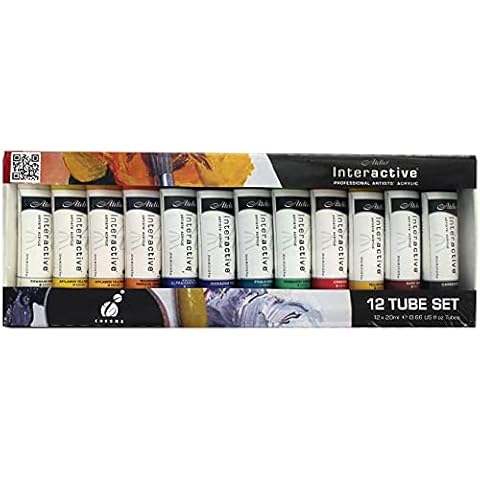 Atelier Interactive Acrylics 20ml Tubes (Set of 12) - Includes Mitch Waite Video Cover