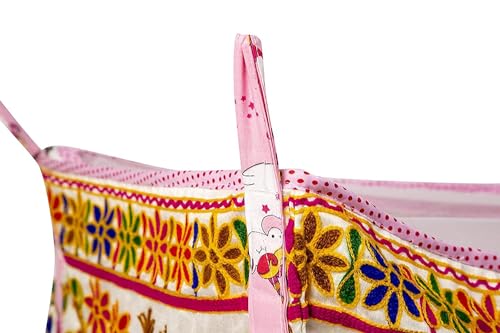 Image of A to Z Hub Rajwadi Comfortable Soft Cloth Swing New Born Baybies /Ghodiyu /Khoyu /Cloth /Baby Cool Cotton with Mosquito Net and Stainless Steel Pipe (Design 1)