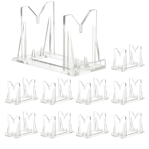 OnFireGuy 10pcs Fishing Lure Display Stands | Clear Acrylic Fishing Lure Easels | Accessories for Fishing & Decoration | 3-Piece Display Stand Measurements: 2
