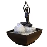 Colocación fácil. Zen\'Light Yoga1- Fuente de polirresina (12 x 12 x 17 cm), negra