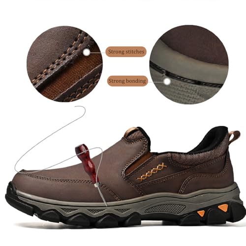 Men's Soft Leather Platform Penny Loafers Fashion Comfort Round Head Slip On Casual Walking Shoes Daily Casual Work Office Shoes Driving Shoes4